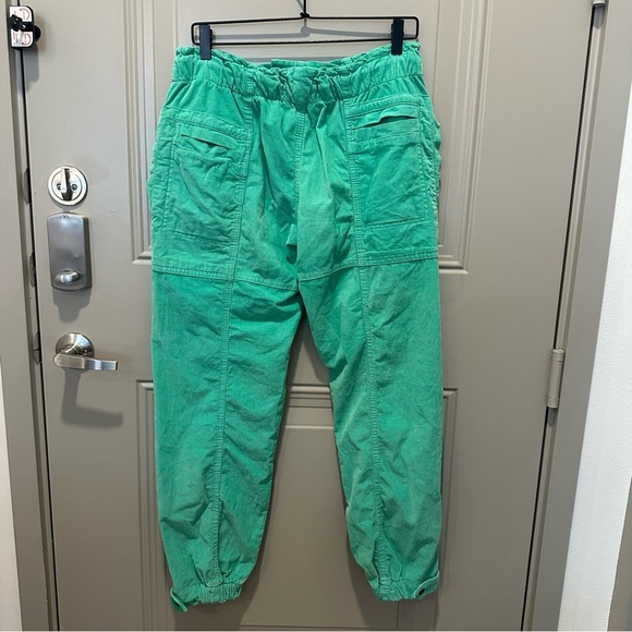 Free People We The Free Angelo Mid Rise Pull On Corduroy Joggers Green Size XS - Picture 3 of 9